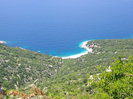 Beach far below Lubenice